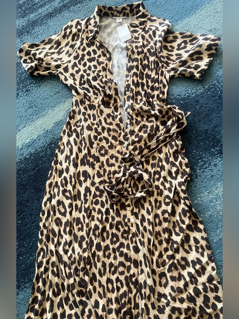 H&M NWT Calf-length dress in woven fabric. Collar, buttons at front. 🤎🖤🤎🖤 - Picture 3 of 5